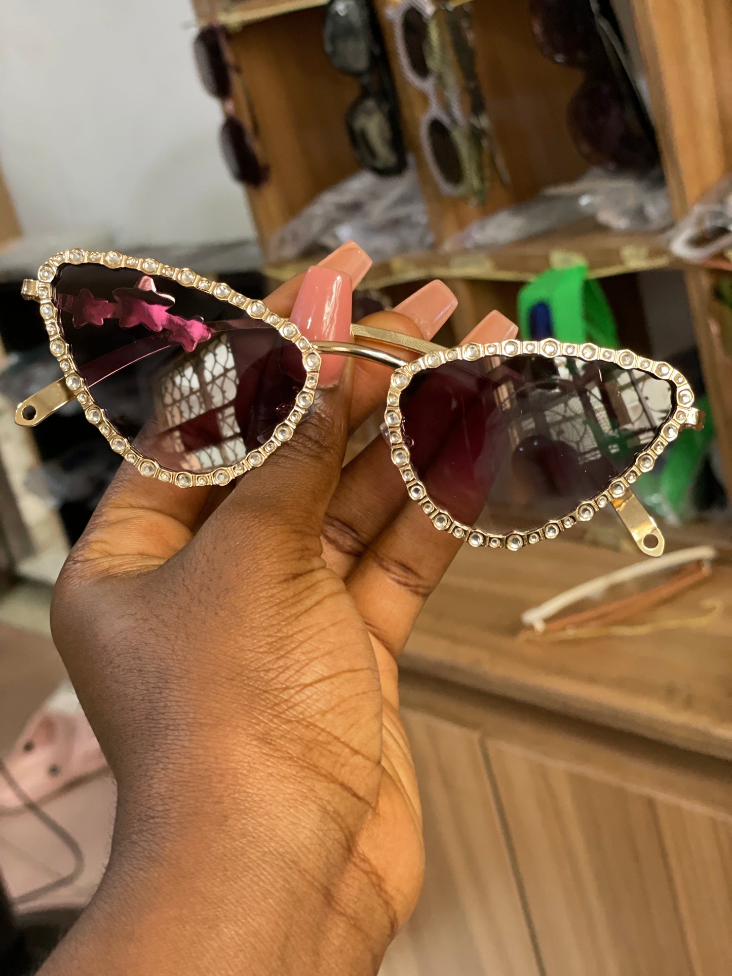 MINI STUDDED CATEYE SUNGLASSES