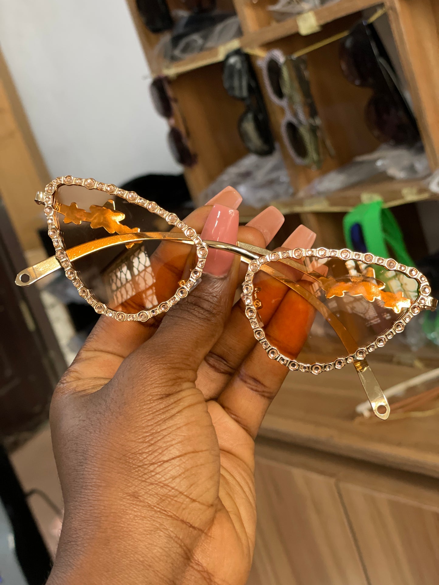 MINI STUDDED CATEYE SUNGLASSES