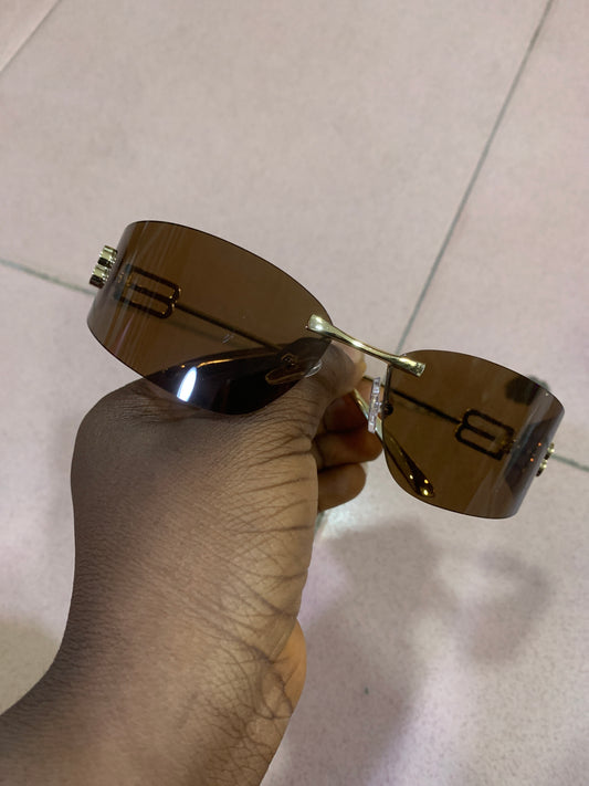 BENITA CURVED RIMLESS SUNGLASSES